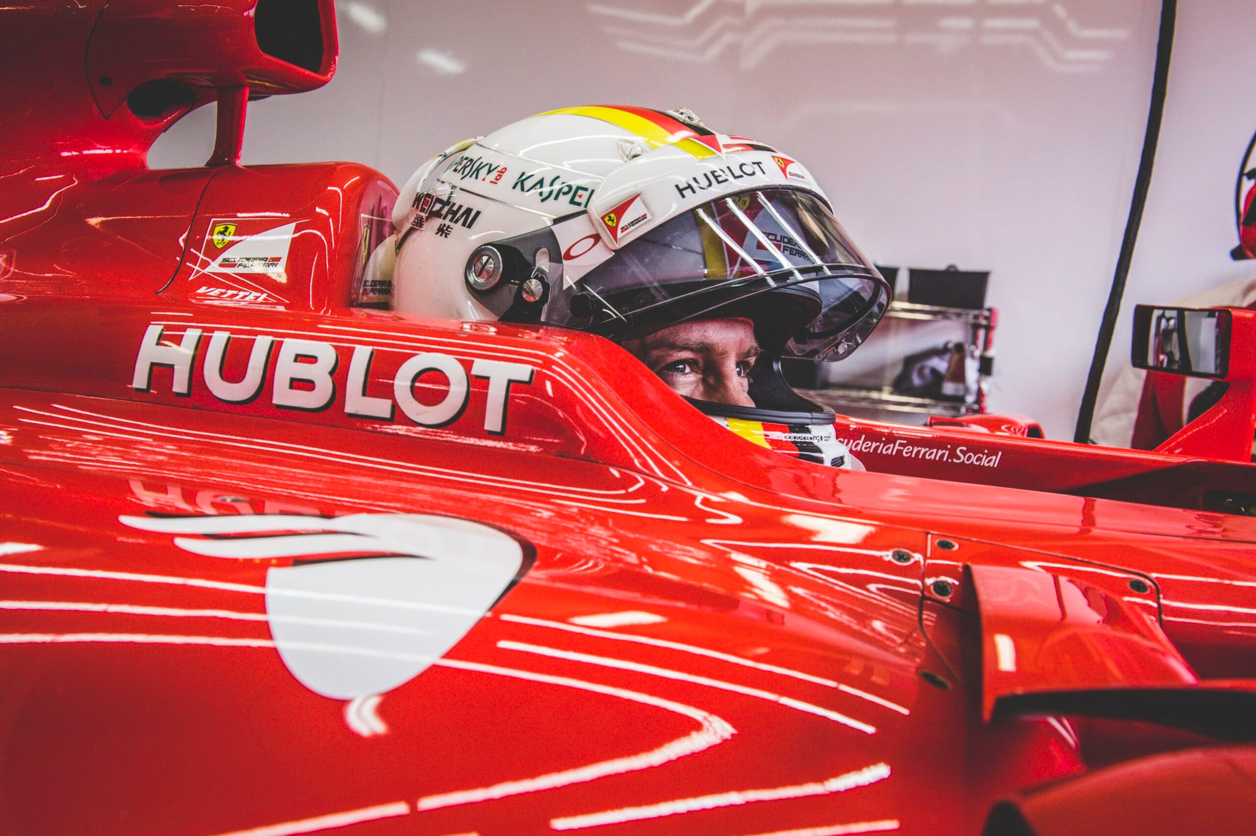 Sebastian Vettel drives Michael Schumacher’s Ferrari F2002 in tribute to F1 legend