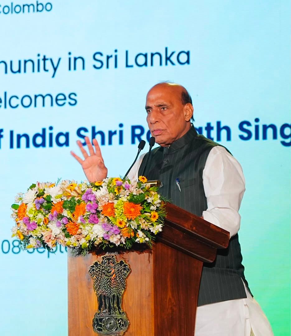 Indian community ‘Sethu’ between India and Sri Lanka: Defence Minister Rajnath Singh in Colombo