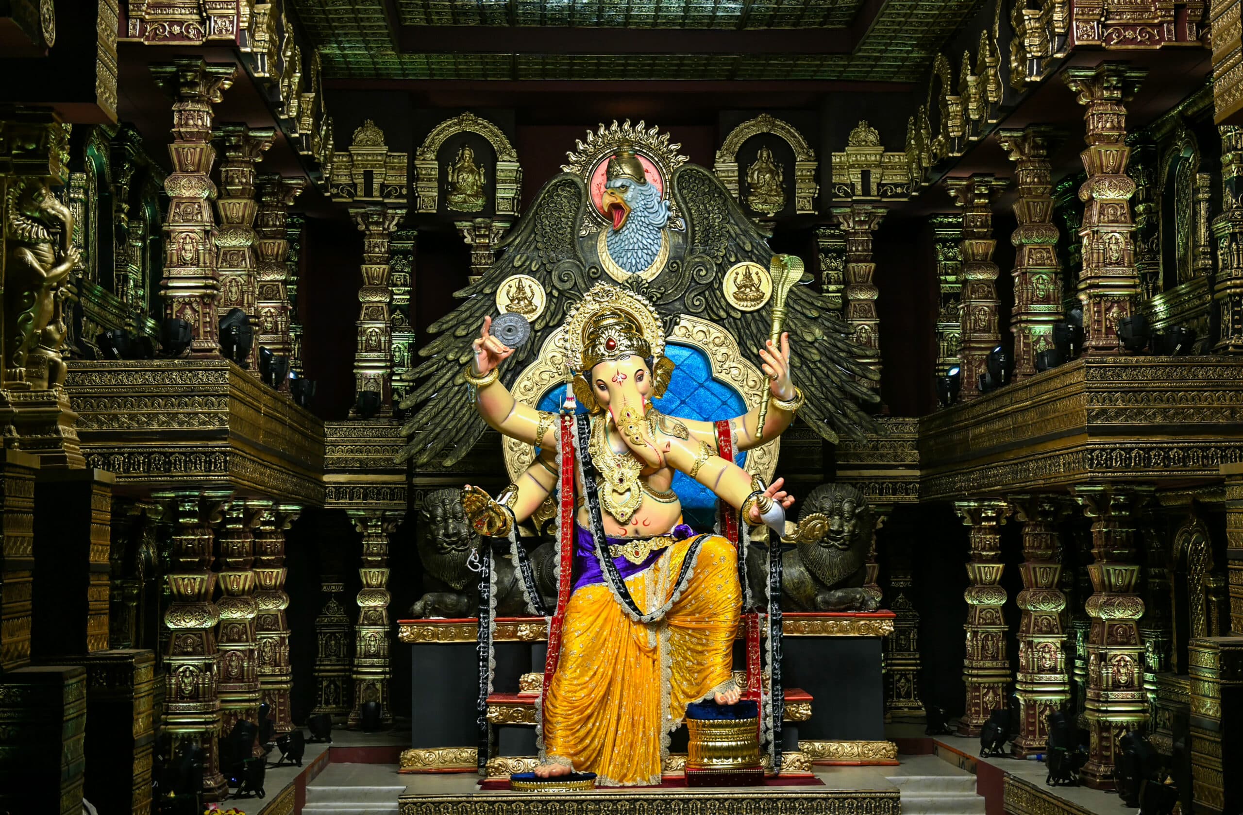 Mumbai: The first look of the famous Chintamani Ganesha idol is unveiled ahead of the Ganesh Chaturthi festival in Mumbai on Friday, September 11, 2026. (Photo: IANS)