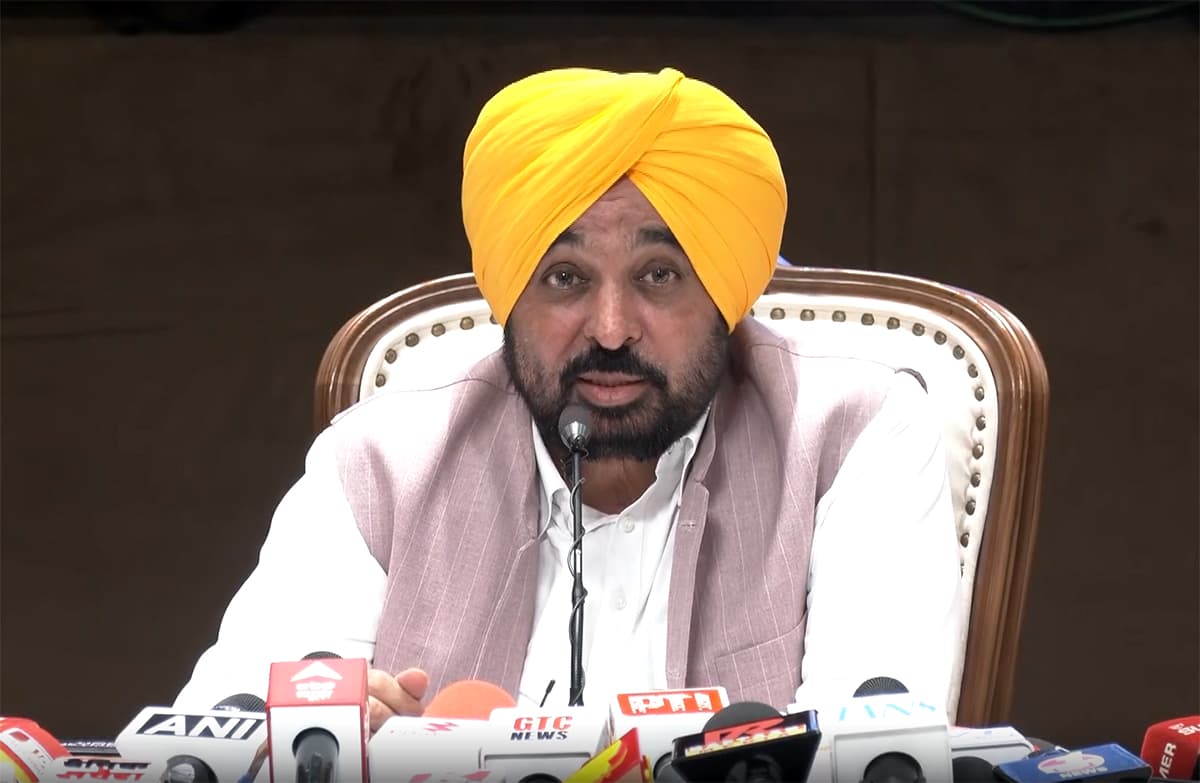 Chandigarh: Punjab Chief Minister Bhagwant Mann addresses a press conference in Chandigarh on Monday, September 14, 2026. (Photo: IANS/Video Grab)