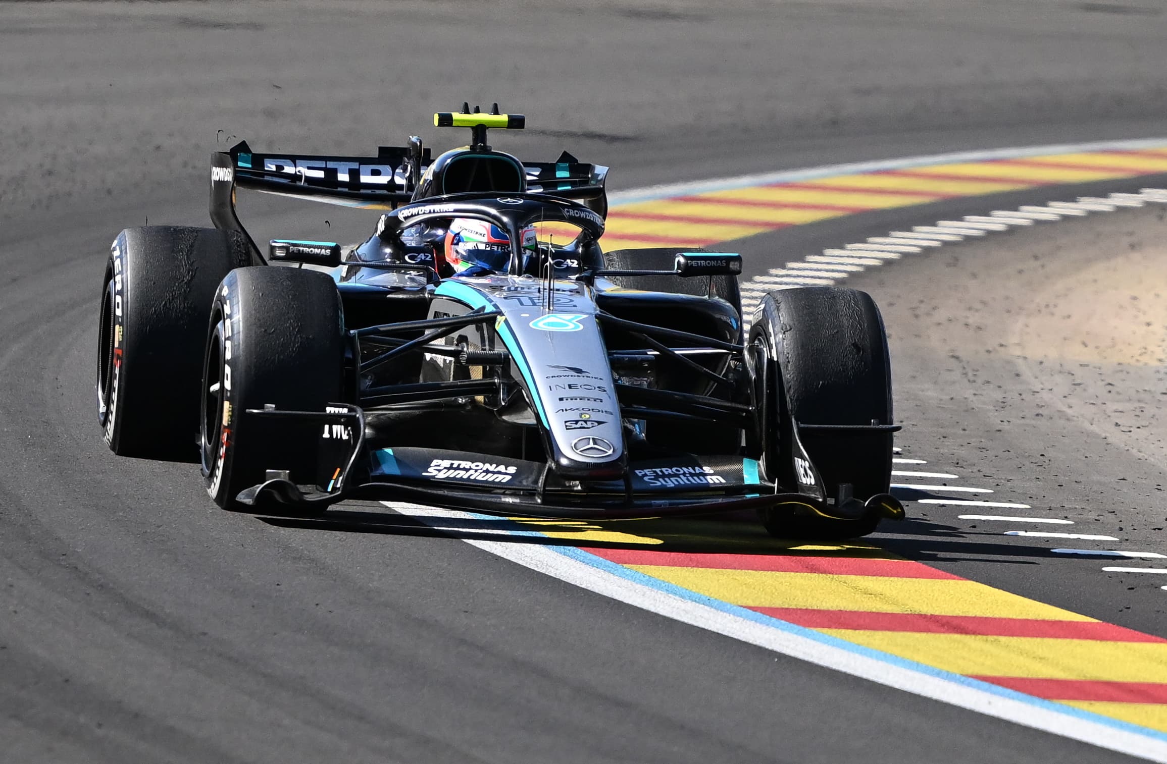 Madrid: Mercedes' Kimi Antonelli of Italy competes during the Formula 1 Spanish Grand Prix Race at Madring Circuit, Madrid, Spain, Sept. 13, 2026. (Photo: Xinhua via IANS)