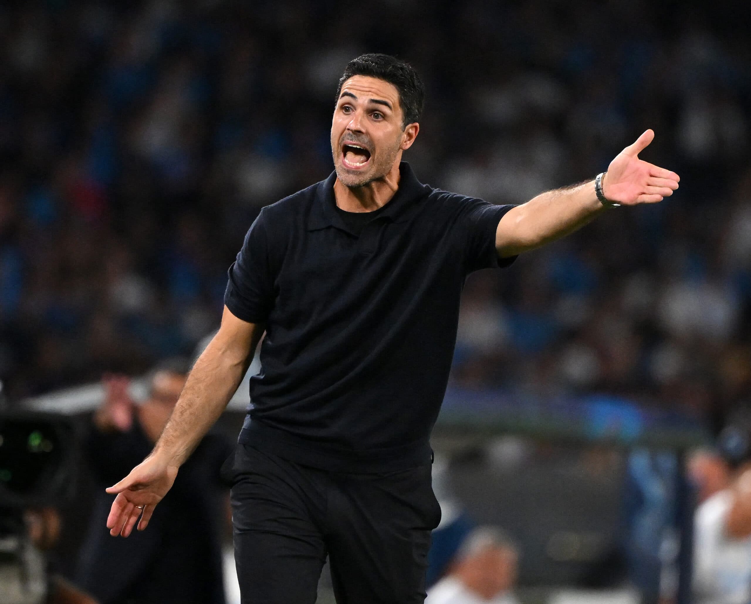 Naples: Arsenal's head coach Mikel Arteta reacts during the UEFA Champions League match between Napoli and Arsenal in Naples, Italy, Sept. 9, 2026. (Photo: Xinhua via IANS)