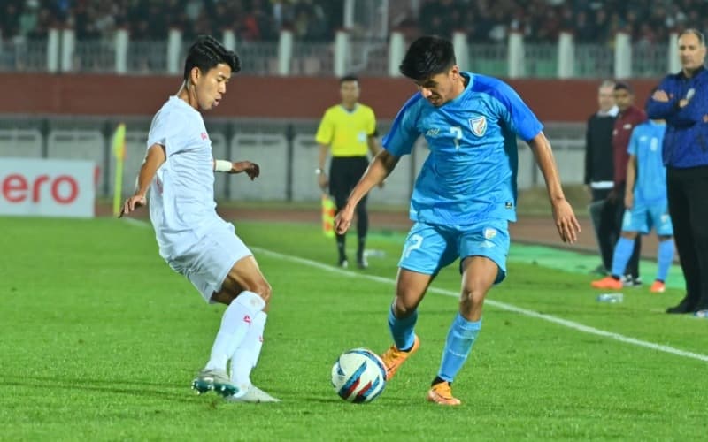 Tri-nation football: Blue Tigers happy, but focus is on Kyrgyz encounter, says Anirudh Thapa(pic credit: AIFF)