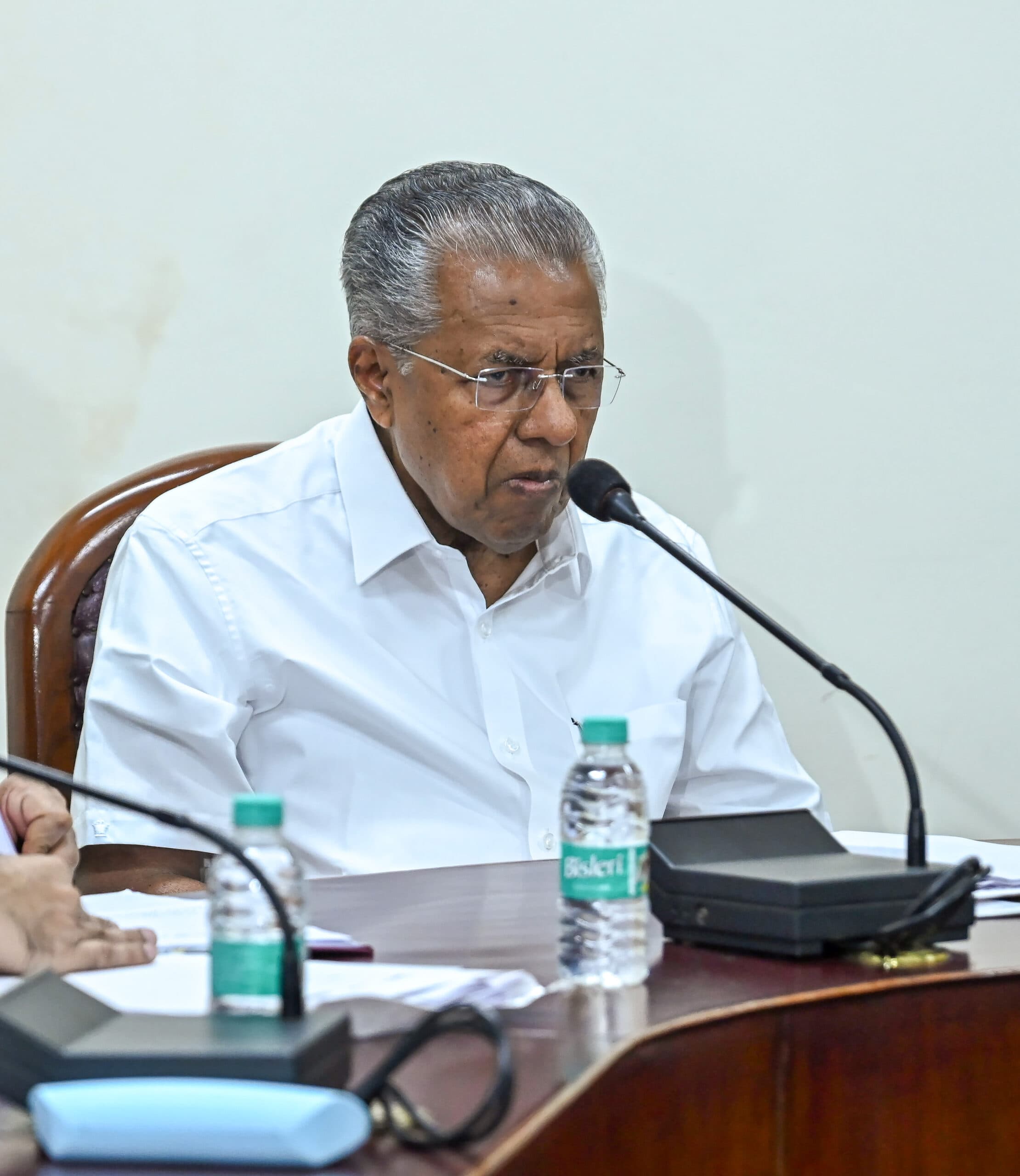New Delhi: Former Kerala Chief Minister and CPI(M) Polit Bureau member Pinarayi Vijayan speaks during a CPI(M) Polit Bureau meeting at AKG Bhavan in New Delhi on Friday, September 04, 2026. (Photo: IANS/Deepak Kumar)