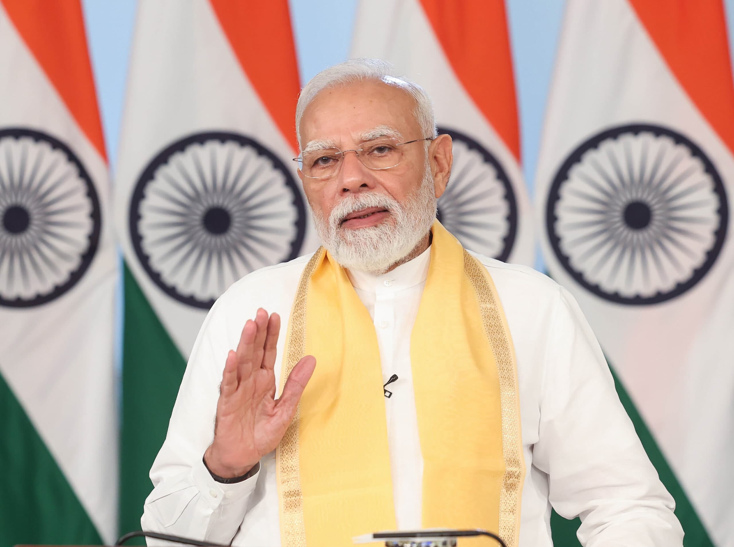New Delhi: Prime Minister Narendra Modi addresses the 20th Rozgar Mela via video conference, during which more than 51,000 appointment letters are distributed to newly recruited youth, on Saturday, September 19, 2026. (Photo: IANS/PMO)