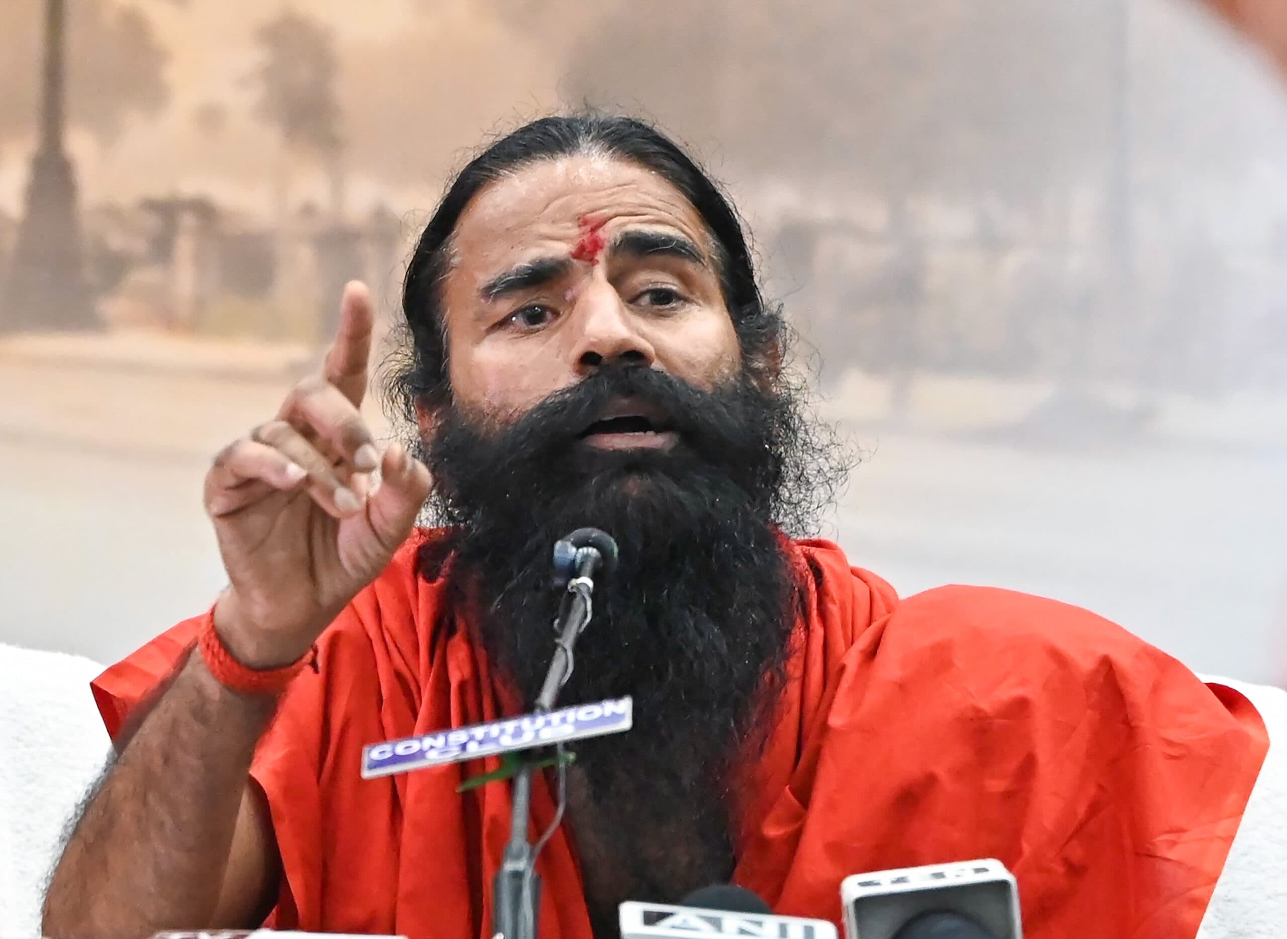 New Delhi: Yoga guru Baba Ramdev addresses a press conference at the Constitution Club of India in New Delhi on Wednesday, September 23, 2026. (Photo: IANS/Deepak Kumar)