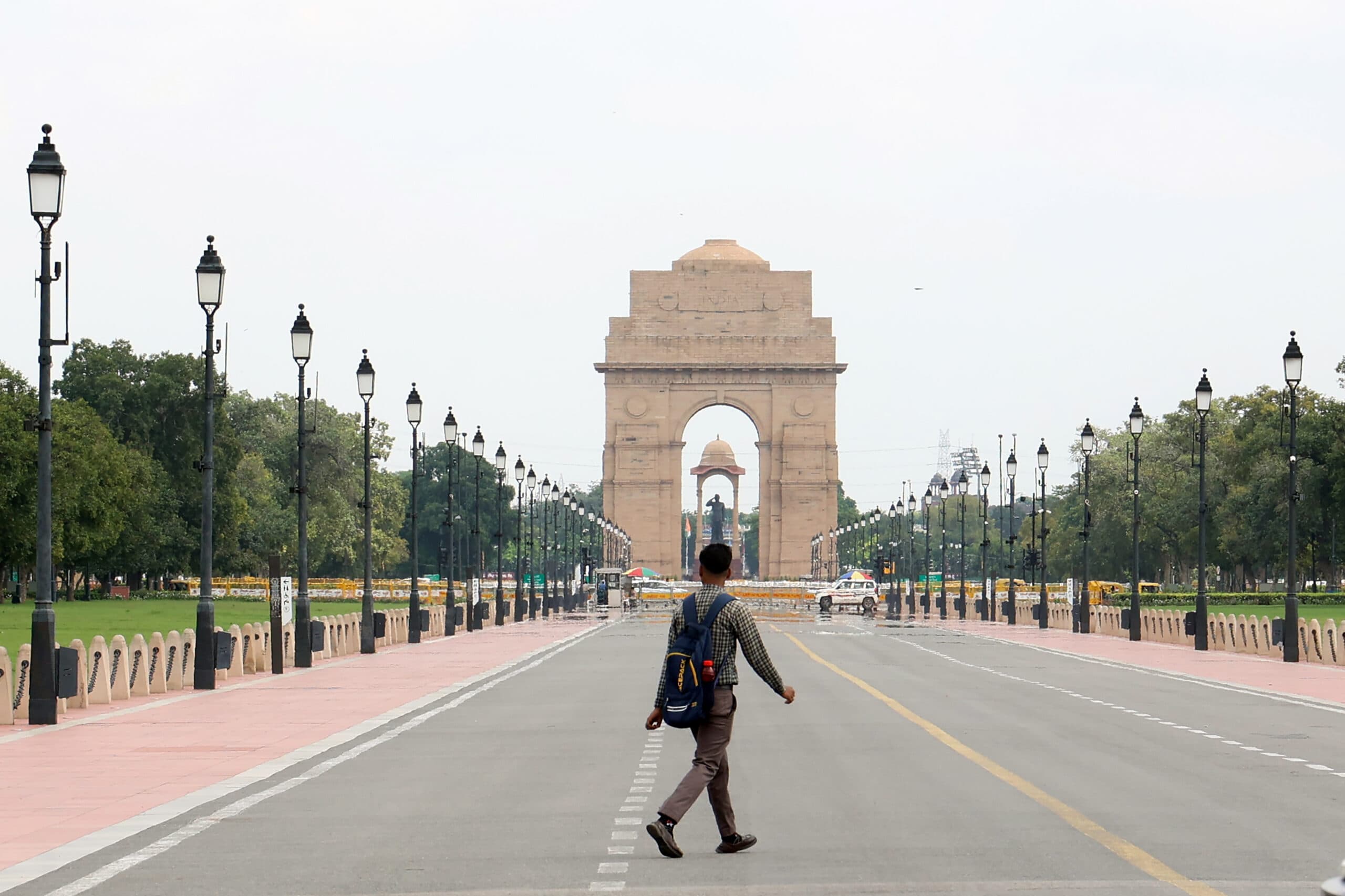 New Delhi: India Gate and adjoining areas wear a deserted look amid heightened security arrangements during the 18th BRICS Summit in New Delhi on Saturday, September 12, 2026. (IANS/Prem Nath Pandey)