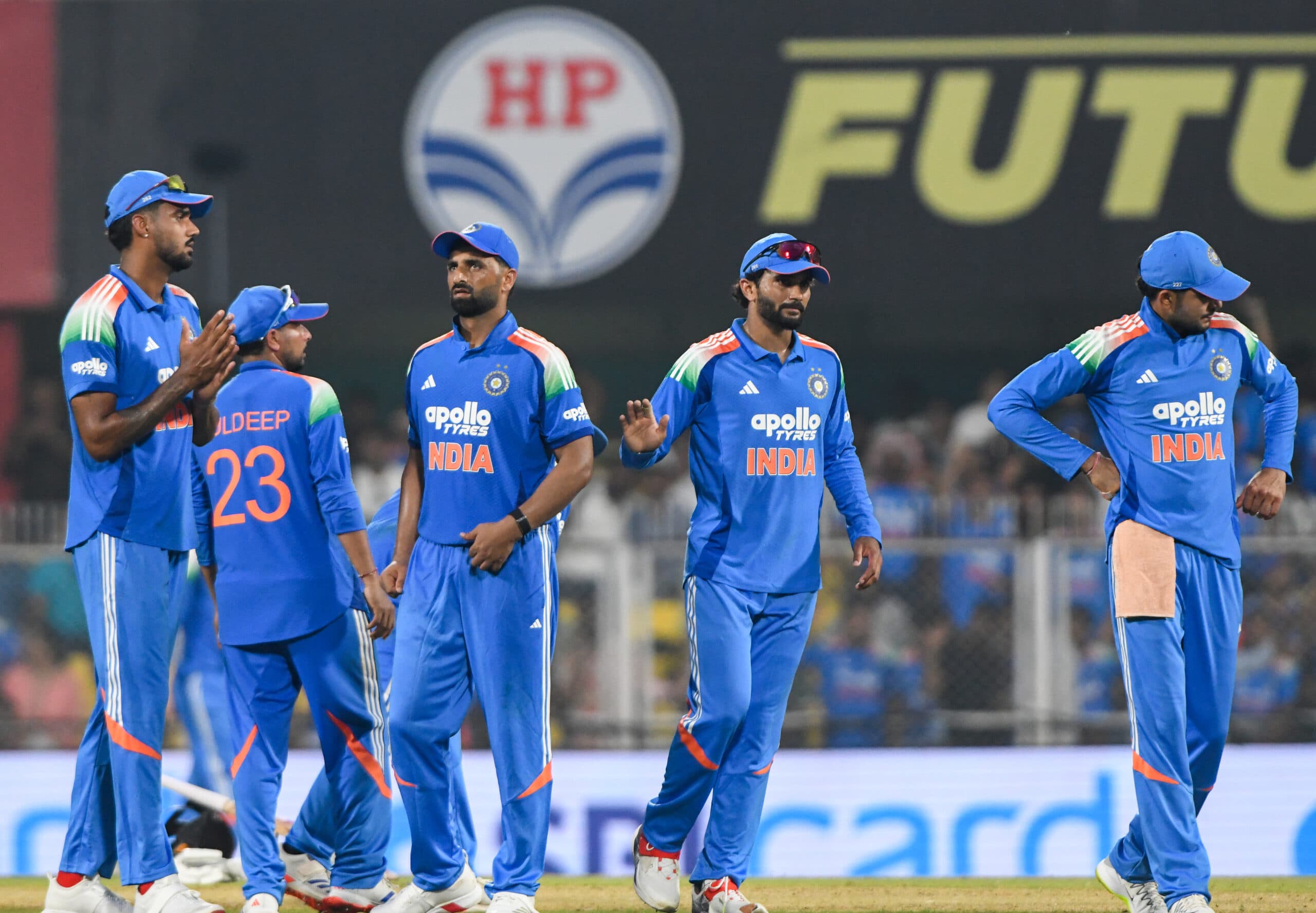 Guwahati: India's Auqib Nabi celebrates with teammates after the dismissal of West Indies' captain Shai Hope during the second ODI match, at the Barsapara Cricket Stadium in Guwahati, Assam, on Wednesday, September 30, 2026. (Photo: IANS)