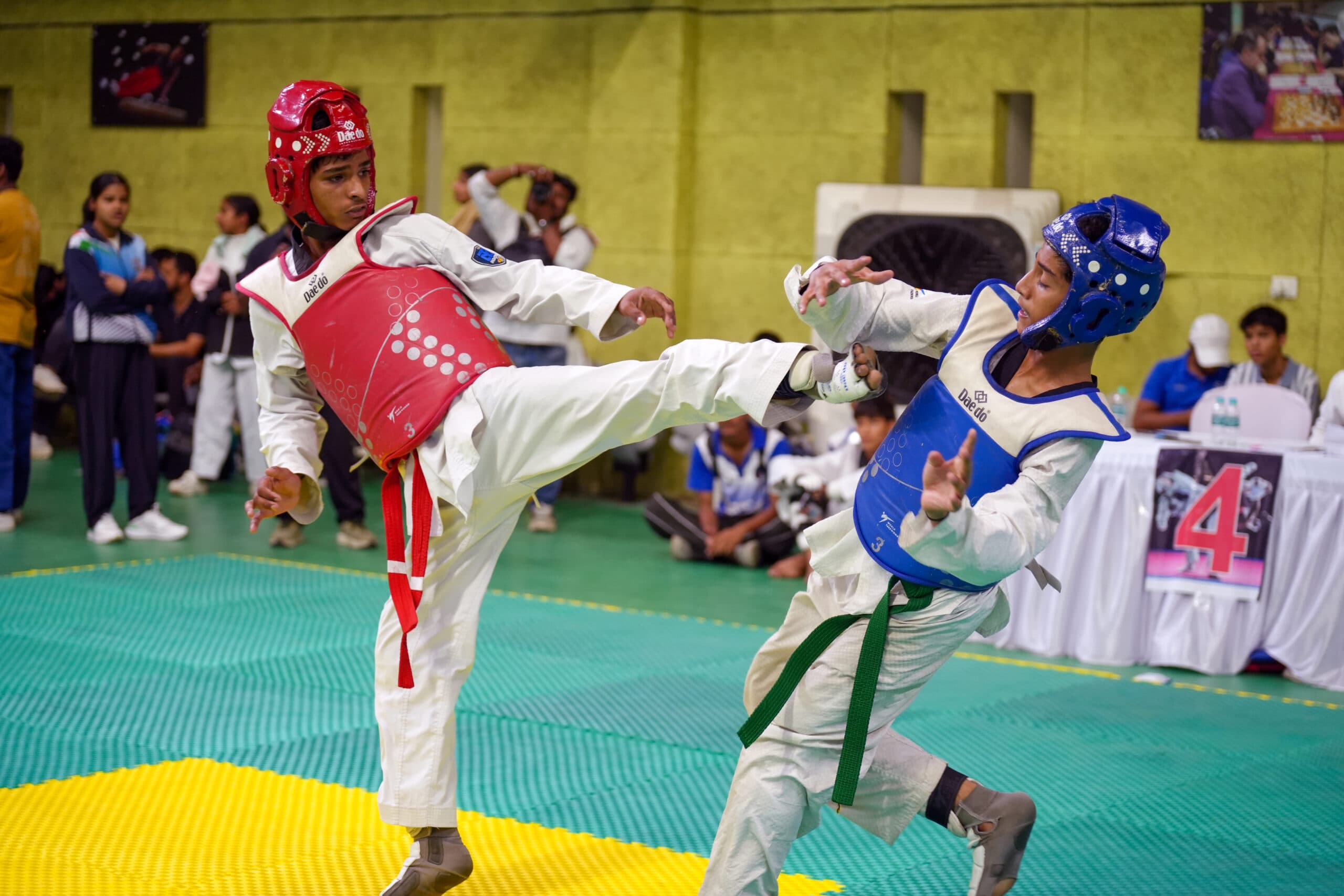 Haldwani: Players compete during the 13th National Open Taekwondo Championship at the Indira Gandhi International Sports Stadium in Haldwani, Uttarakhand, on Saturday, May 30, 2026. (Photo: IANS)
