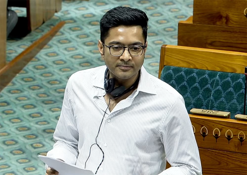 New Delhi: All India Trinamool Congress (AITC) General Secretary and MP Abhishek Banerjee speaks during the discussion on the Public Examinations (Prevention of Unfair Means) (Amendment) Bill, 2026, in the Lok Sabha during the Monsoon Session of Parliament in New Delhi on Tuesday, July 28, 2026. (Photo: IANS/Sansad TV)
