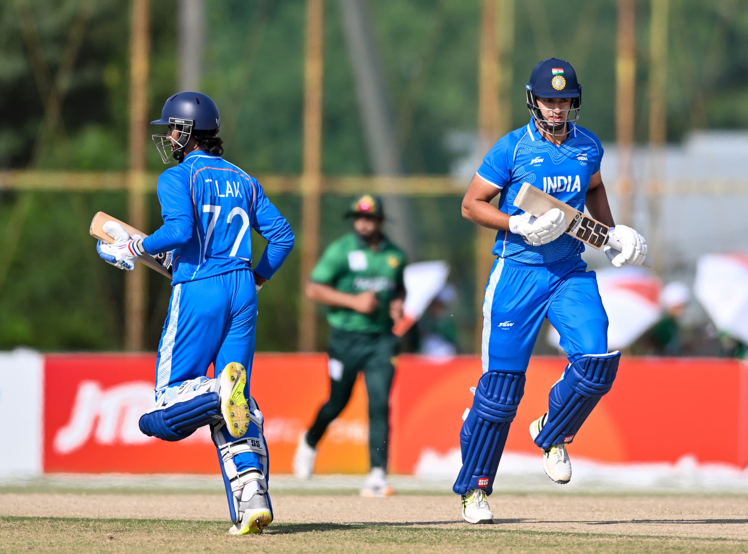 Nisshin: India's Tilak Varma and Shivam Dube during the men’s cricket gold-medal match between India and Pakistan at the Asian Games 2026 at Korogi Sports Park in Nisshin, Japan, on Saturday, October 03, 2026. (Photo: IANS/Biplab Banerjee)