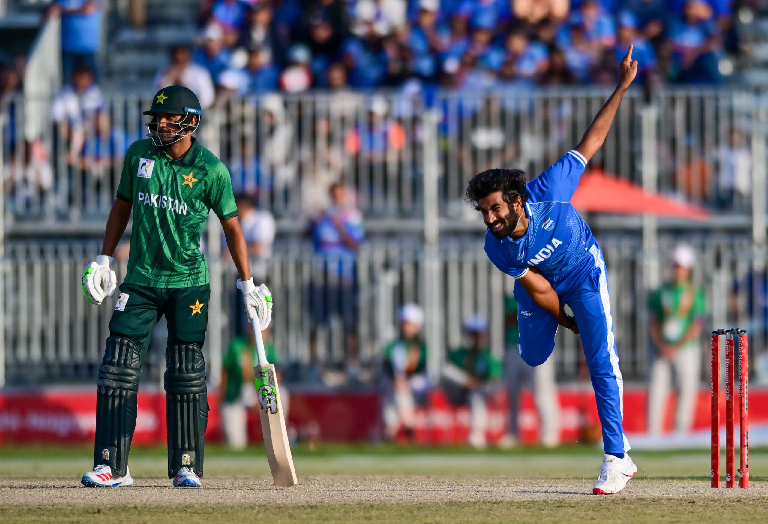 Nisshin: India's Jasprit Bumrah during the men’s cricket gold-medal match between India and Pakistan at the Asian Games 2026 at Korogi Sports Park in Nisshin, Japan, on Saturday, October 03, 2026. (Photo: IANS/Biplab Banerjee)