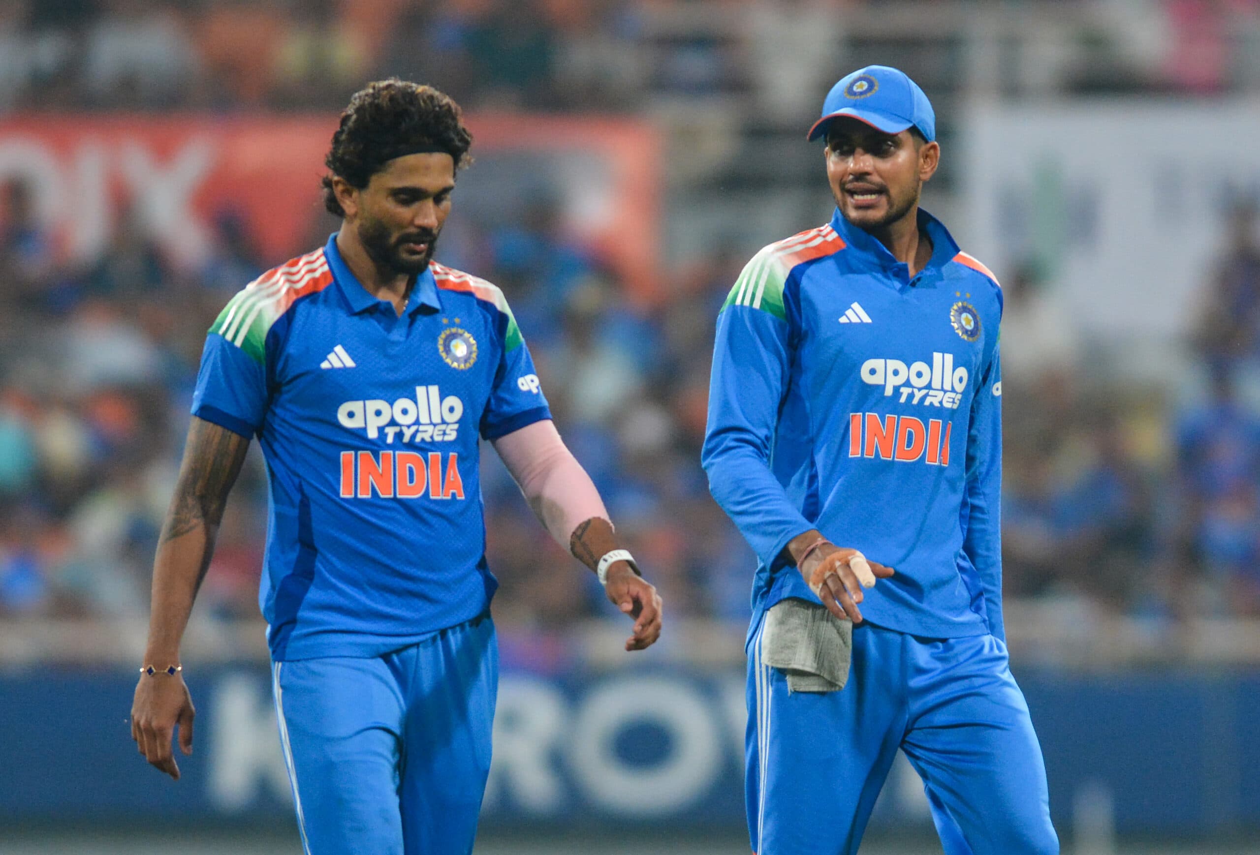New Chandigarh: India captain Shubman Gill talks to Nitish Kumar Reddy during the third ODI cricket match between India and West Indies at Maharaja Yadavindra Singh PCA Stadium in New Chandigarh, on Saturday, October 3, 2026. (Photo: IANS)