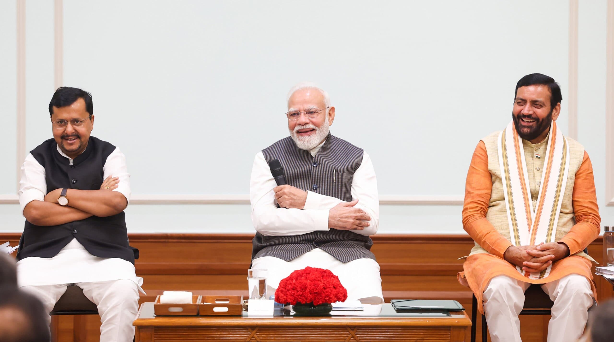 New Delhi: PM Modi meets Haryana BJP leaders and MLAs #Gallery